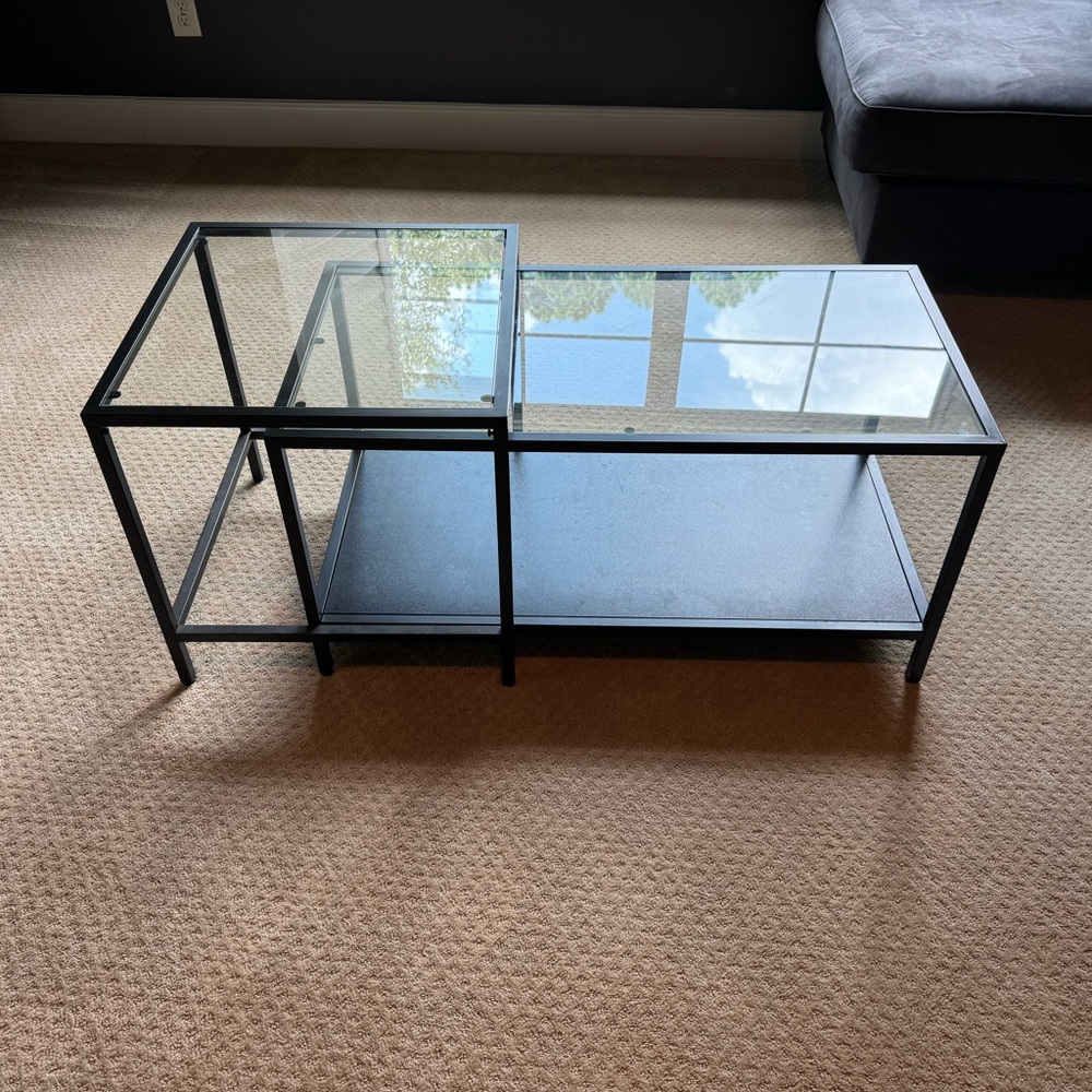 Glass and Metal Coffee Table